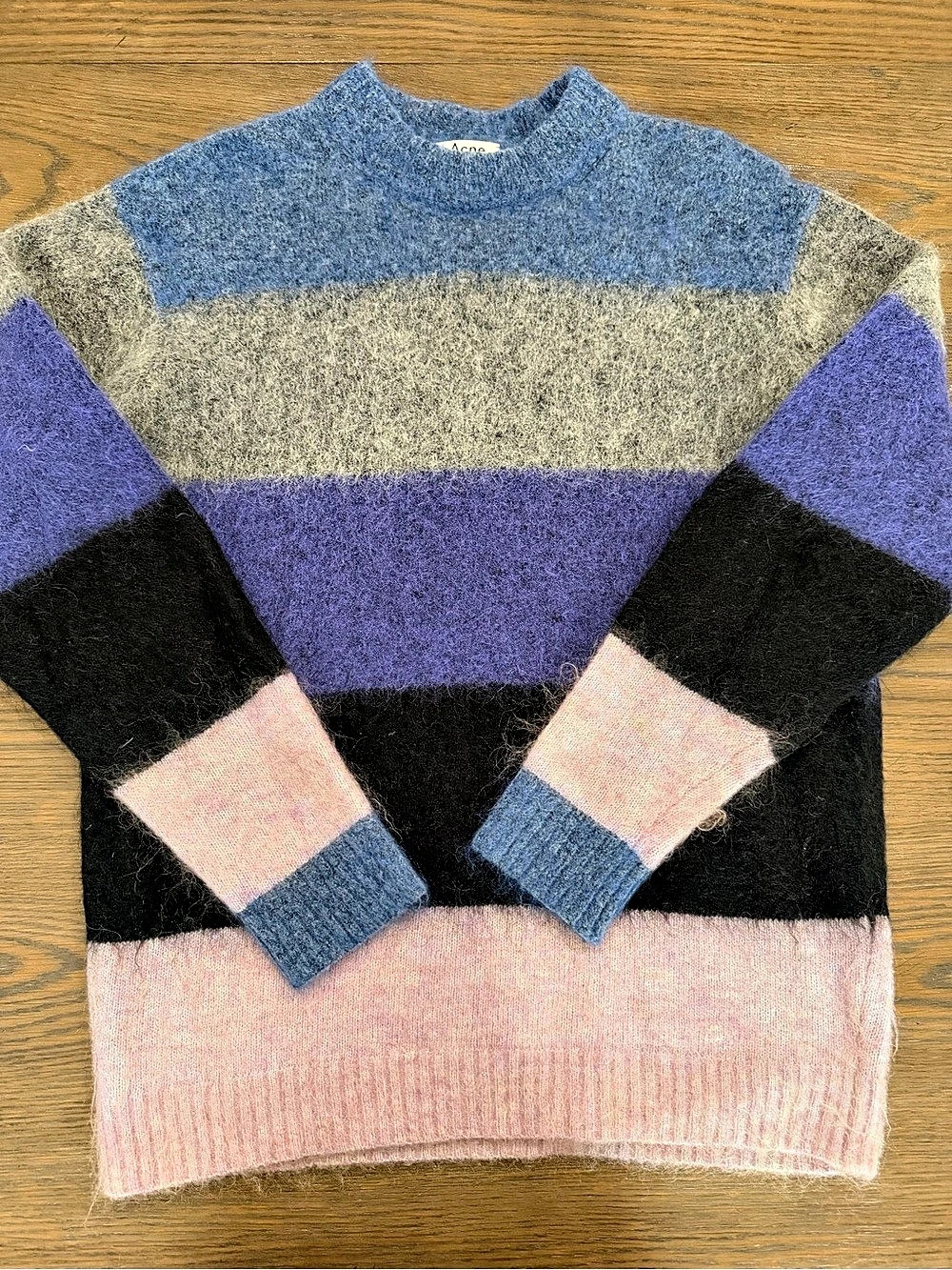 Acne Studios Mohair Stripe Jumper Color Block Sweater Size XS